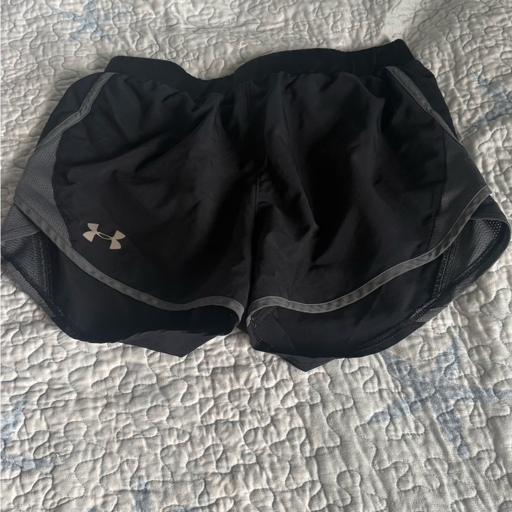 Under Armour Women's Black and Gray Athletic Shorts